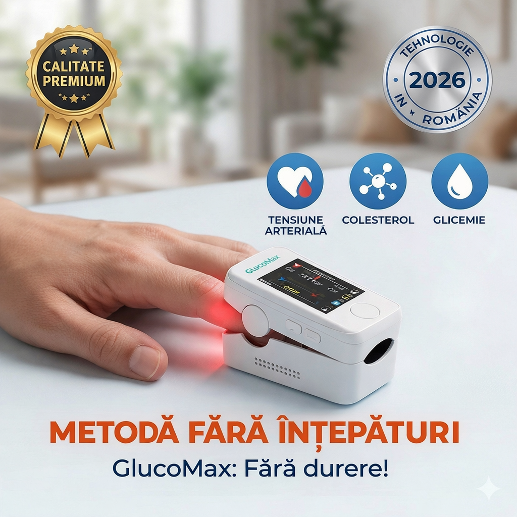 GlucoMax™ – Monitorizare 3 în 1: Glicemie, Tensiune arterială și Colesterol